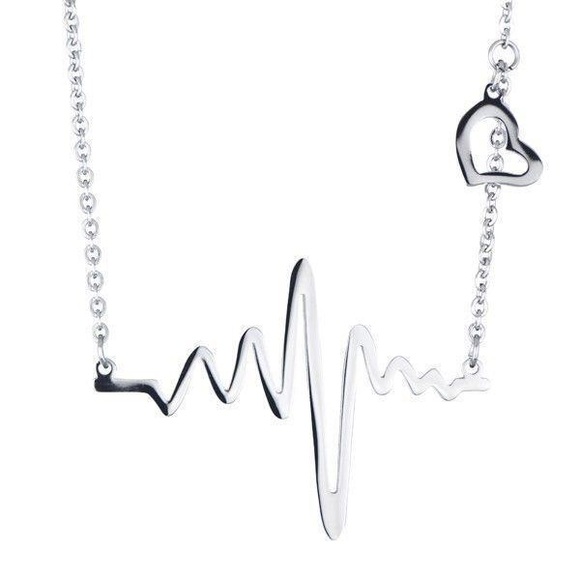 Jewelry - Heart Beat Necklace in Silver Tone
